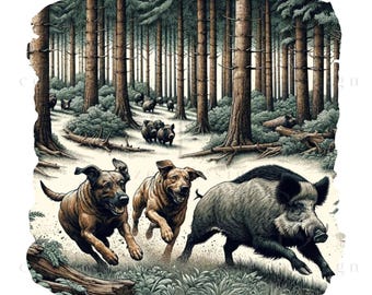 Wild Boar Hunting PNG, Hog Dog Hunt Sublimation Design, Hunting Dogs Outdoor, Digital Download