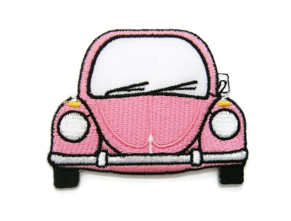 Cute Pink Car Cartoon Embroidered Applique Iron On Patch 7 Cm Etsy