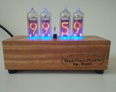 Nixie tube countdown timer alarm Escape room decor Vintage tube Solid wood body