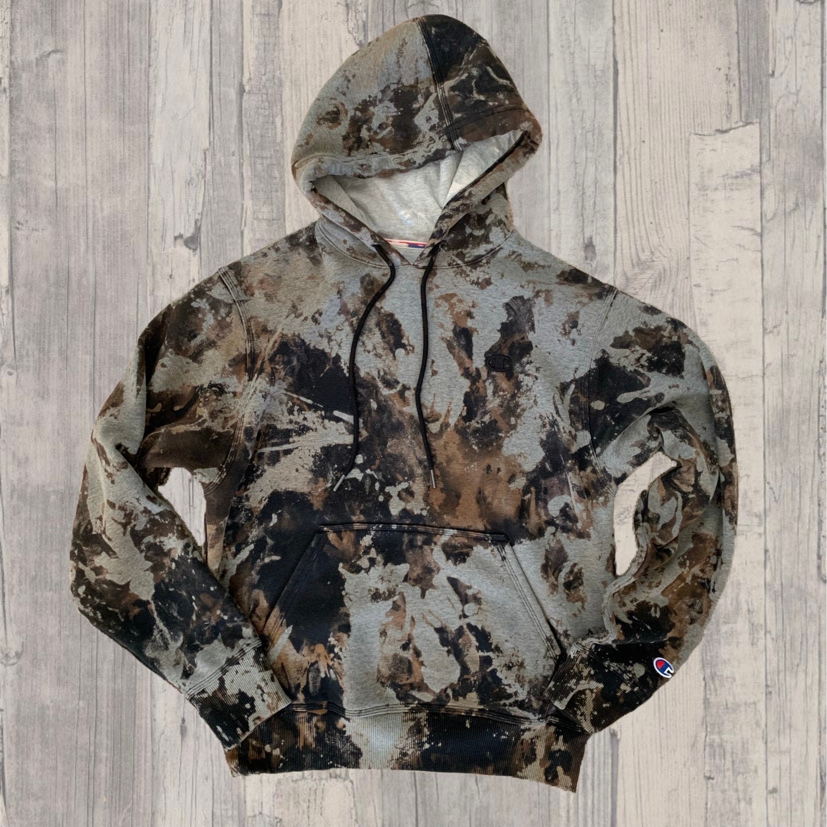 champion bleached pullover hoodie