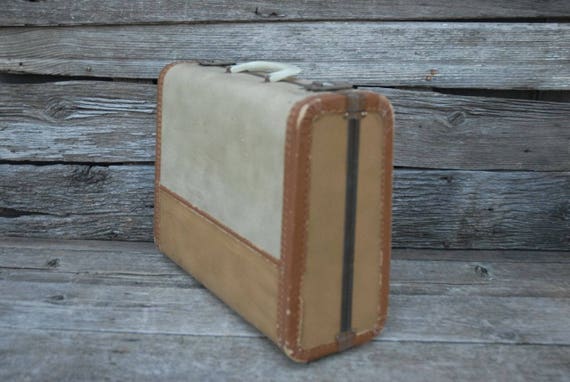 Vintage Suitcase, hardshell suitcase, Tweed Suitca