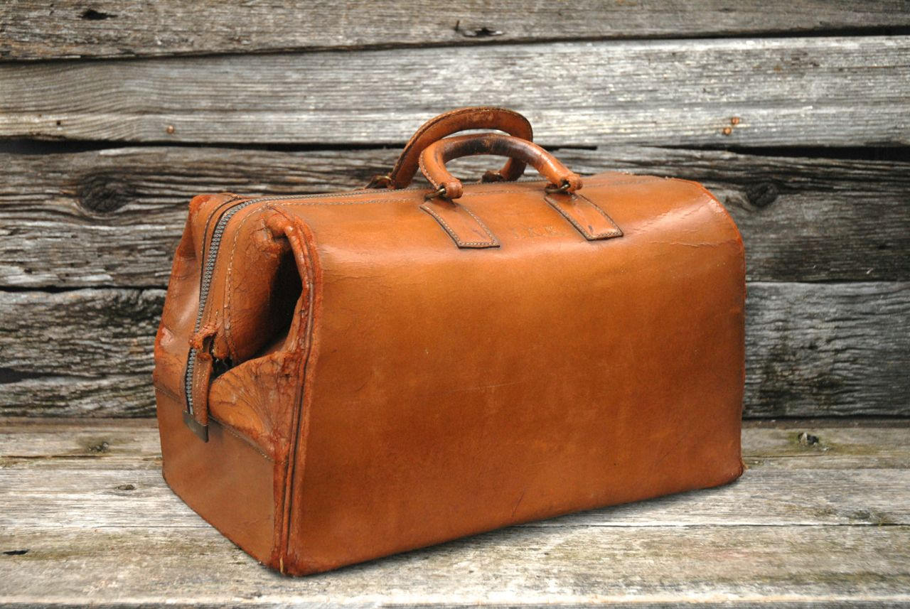 Leather Satchel Doctors Bag medical bag ZippoGrip bag Etsy
