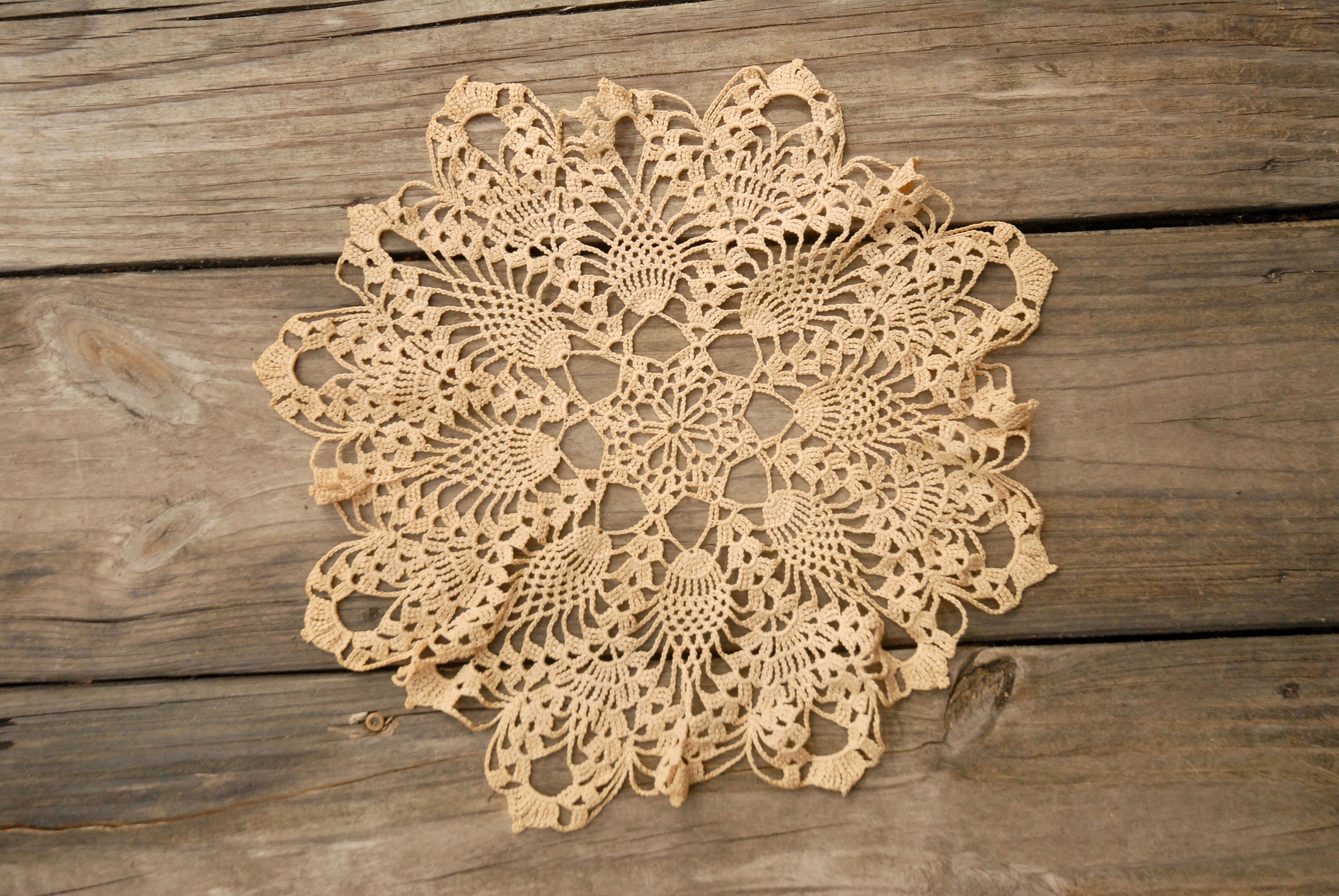 Vintage häkeln Ananas Stern Doily antike weiße Deckchen | Etsy