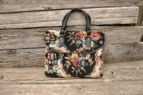 Tapestry purse, Jaclyn USA Bag, Vintage tapestry b