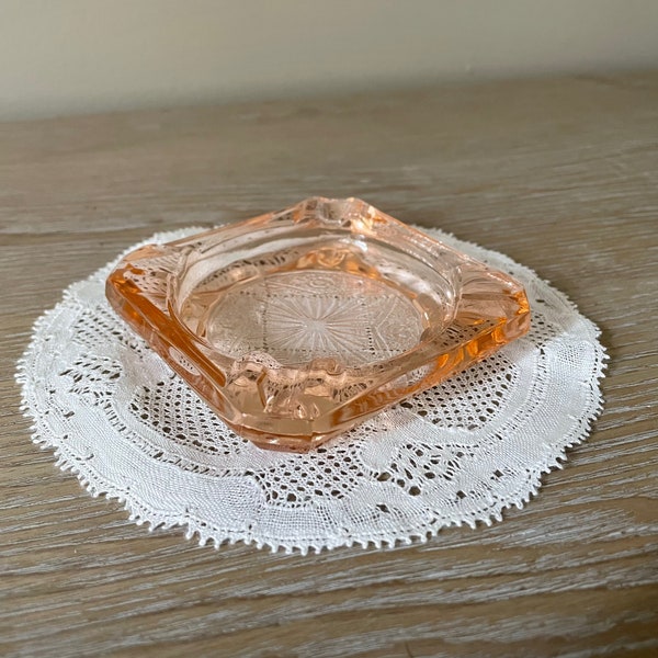 Pink Glass Ashtray Etsy