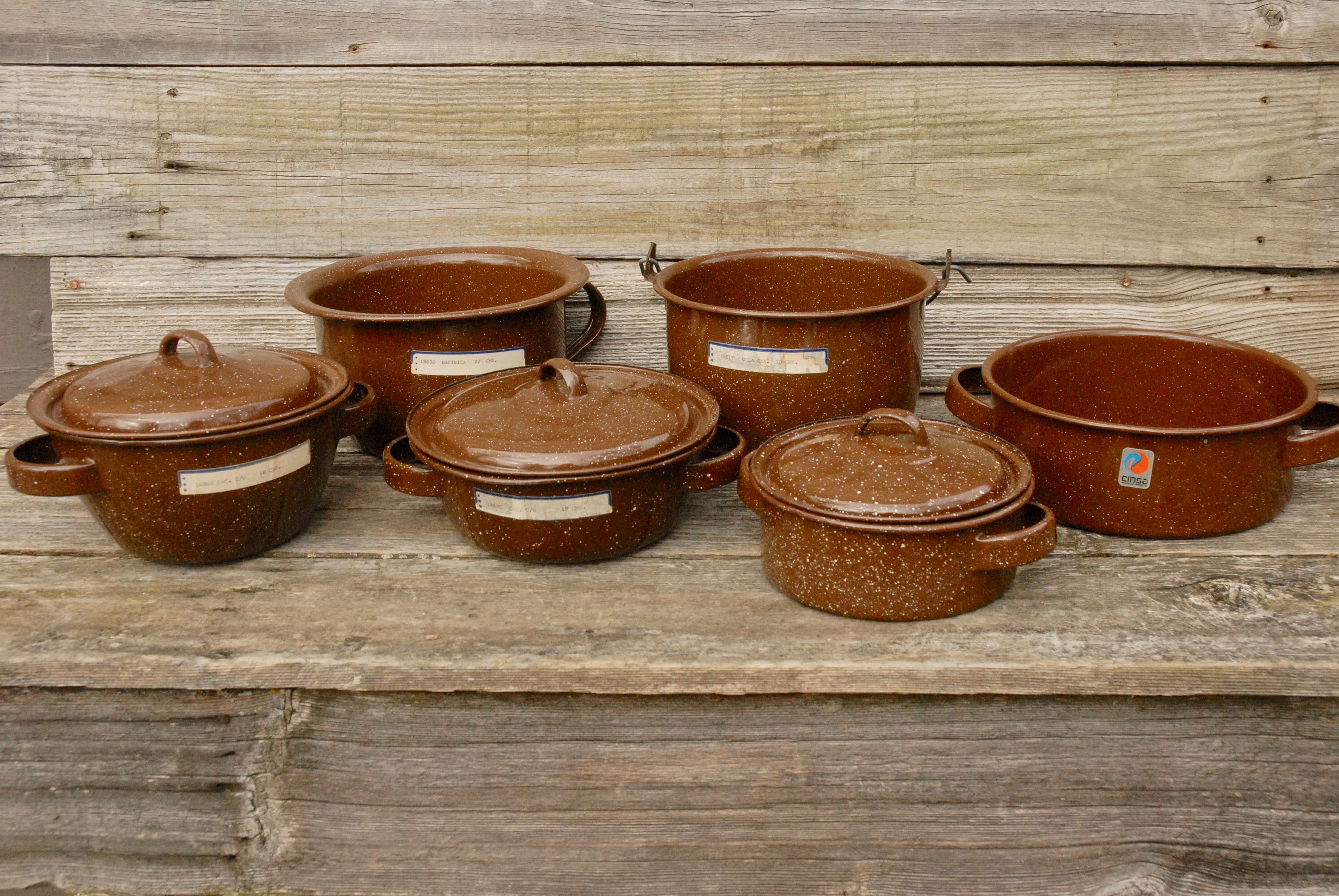 Enamel Pan Set Brown Enamel Cookware Set Enamel Cookware 