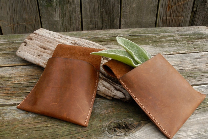 Handmade leather Belt Pouch Hand Sewn Cowhide Gathering Pouch Etsy