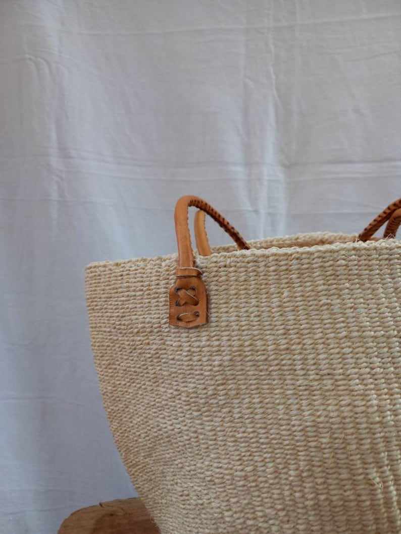 Handwoven Sisal Kiondoo Tote Bag in Natural Color. - Etsy