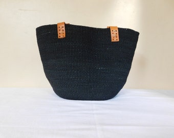 hand woven kiondo bag in black