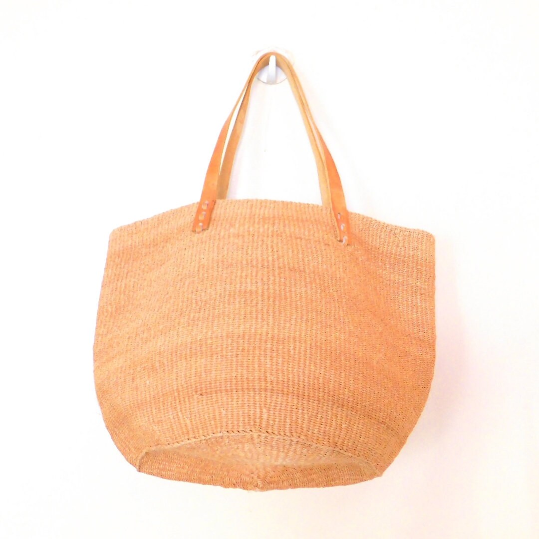 Light Brown Woven Sisal Tote Basket Bag. - Etsy