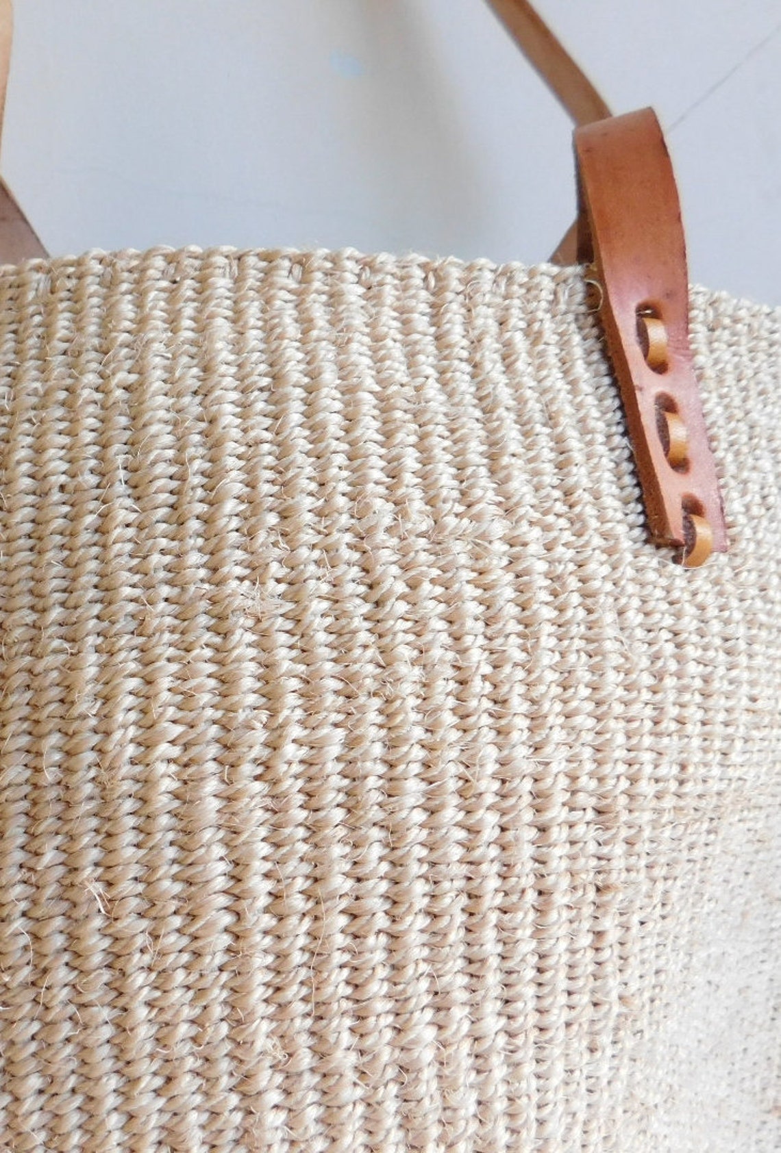 Hand Woven Sisal Tote Bag in Natural Color. - Etsy UK