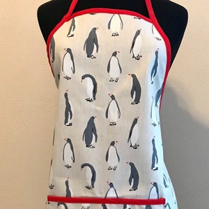 Fashion Apron for women with Pockets, Personalized Apron, Kitchen Apron, Custom Apron,Gifts for Mom,girl friends, birthday,Holiday,penguin