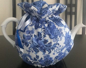 blue flower teapot cozy, flowers, blue, birthday gift, teapot cozy,tea cozy,family, friends,Mother's Day