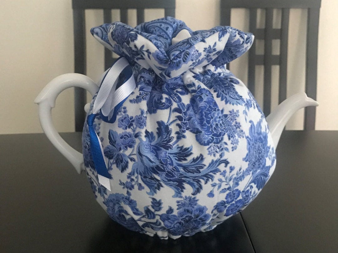 Blue Flower Teapot Cozy, Flowers, Blue, Birthday Gift, Teapot Cozy,tea