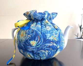 Van Gogh Starry Night Teapot Cozy, Reversible with 100% Cotton Fabric
