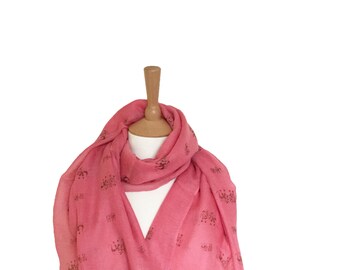 Elephant Print Scarf/AnimalPrint Scarf/Pink Blue Scarfs/Scarves&Wraps/Wraps And Shawls/Neckerchief/Rebozo/Sarong/Cloak/Women's Accessories