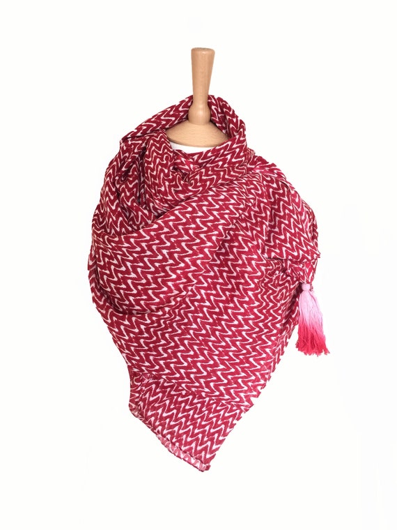 Women/'s Tie-dye Pink Blue White Scarf Shawl Wrap Tassels Easter Gift Mothers New