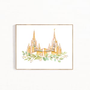 San Diego Watercolor Temple Digital Download