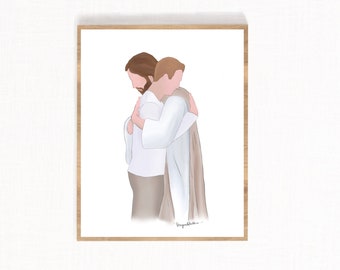 Christ’s Embrace, Faceless Portrait with Blond young man