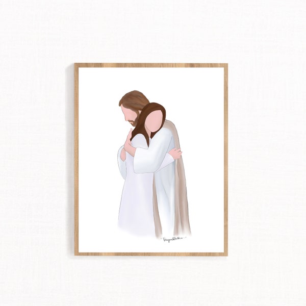Jesus Hugging Woman - Etsy