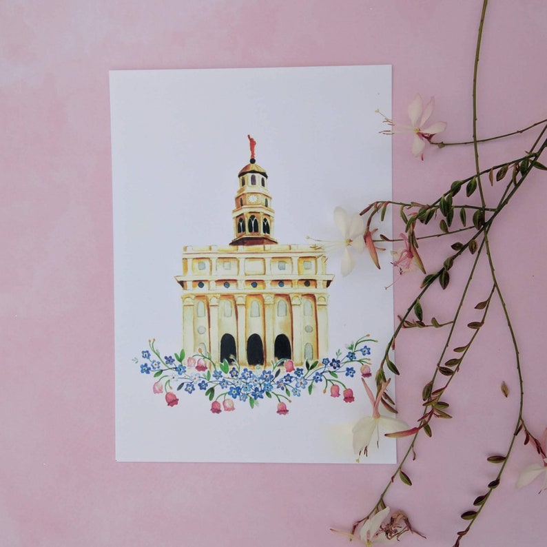 Nauvoo Illinois Watercolor Temple Digital LDS Temple Print | Etsy