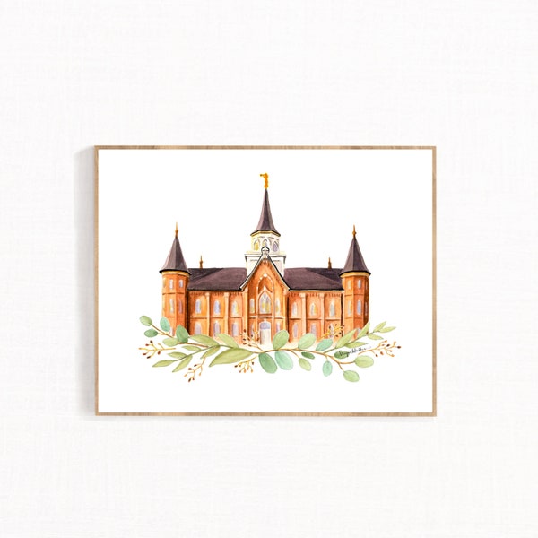 Provo City Center Aquarell Tempel, Digitaler LDS Tempel Druck