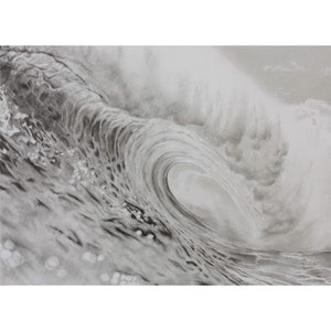 Perfect Surf -  Glicée print of graphite pencil drawing