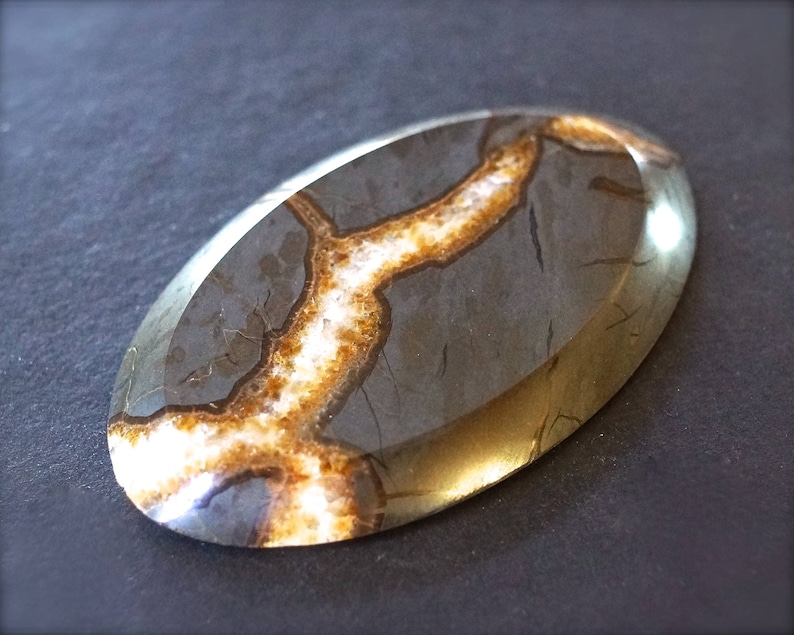 Natural Septarian Geode cabochon Septarian nodule slice polished 65x40x7mm Huge Sea Fossil Septaria oval cabochon