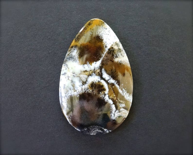 48x30x5mm Stunning Dendritic agate cabochon Russian moss agate cabochon