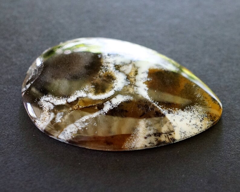48x30x5mm Stunning Dendritic agate cabochon Russian moss agate cabochon