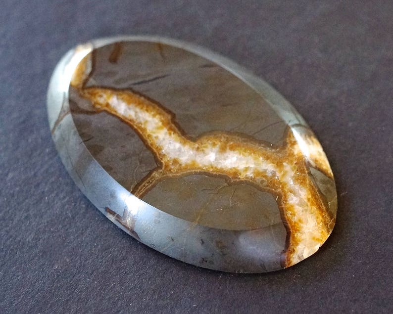 Natural Septarian Geode cabochon Septarian nodule slice polished 65x40x7mm Huge Sea Fossil Septaria oval cabochon