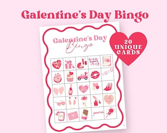 Galentine's Day Bingo, Printable Galentines Games, Valentine's Day Activities, Adult Party Games, Girl's Night In, Ladies Night, NB12