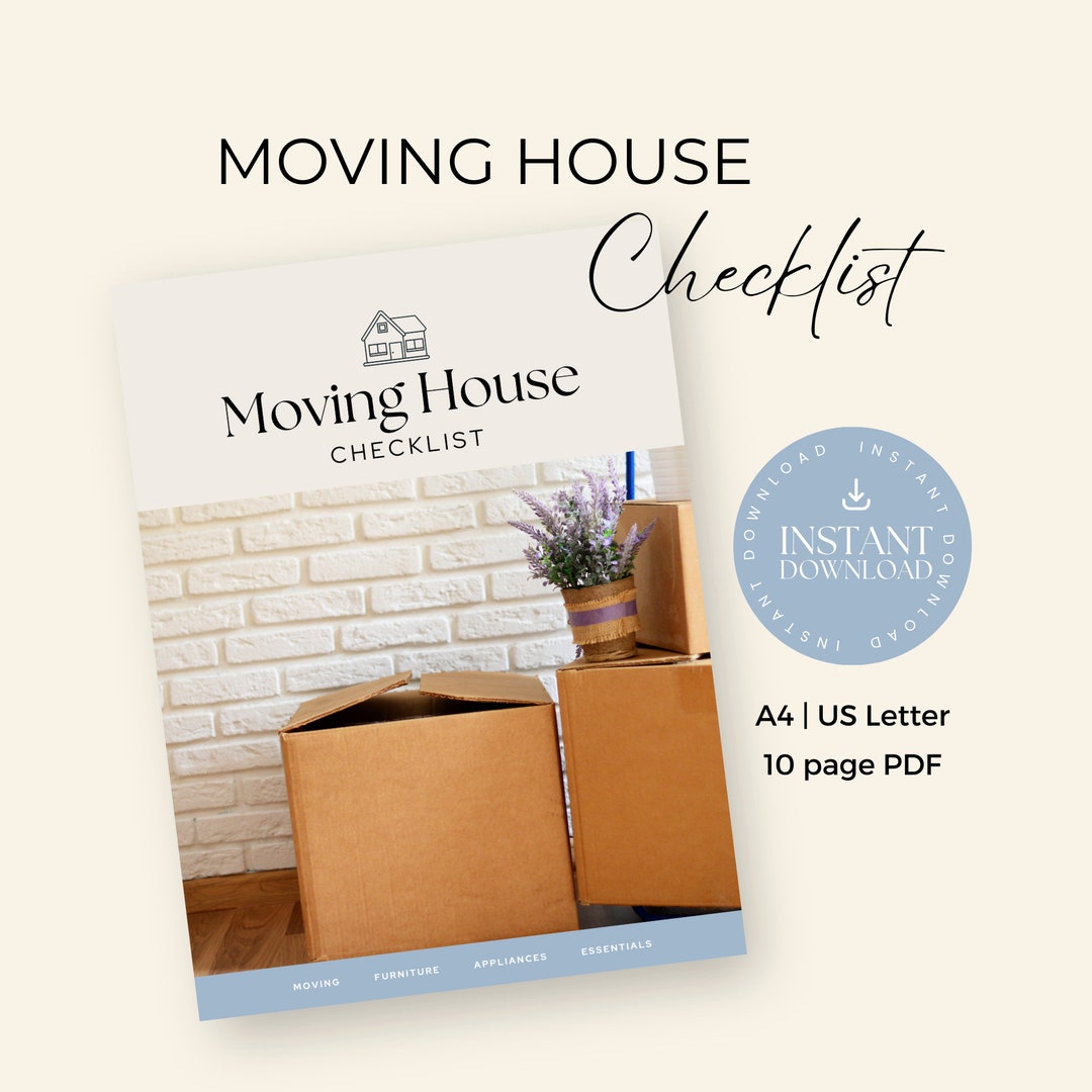 Moving House Checklist, Printable Home Move Planner, New Home to Do ...