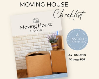 Moving House Checklist, Printable Home Move Planner, New Home To Do List, New Home Cleaning Checklist, Instant Download,