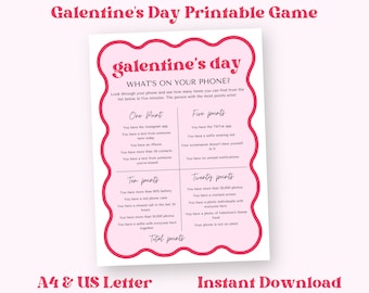 Galentine's Day Printable Game, What's on your Phone?, Valentine's Day Activities, Adult Party Games, Girl's Night In, Ladies Night, NB12