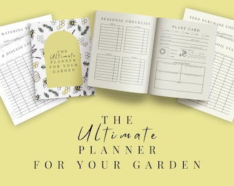 Planificador de jardinería imprimible, Descarga instantánea, Diario de jardín, Planificador de jardín, Diario de jardinería, Calendario de jardín, NB01