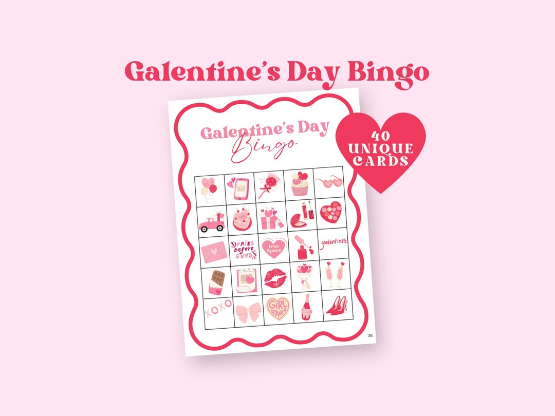 Galentine's Day Bingo, Printable Galentines Games, Valentine's Day ...