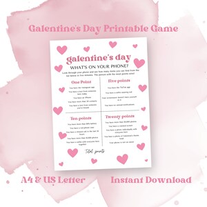 Retro Galentine's Day Druckbares Spiel, Valentinstagsaktivitäten, was ist auf deinem Handy?