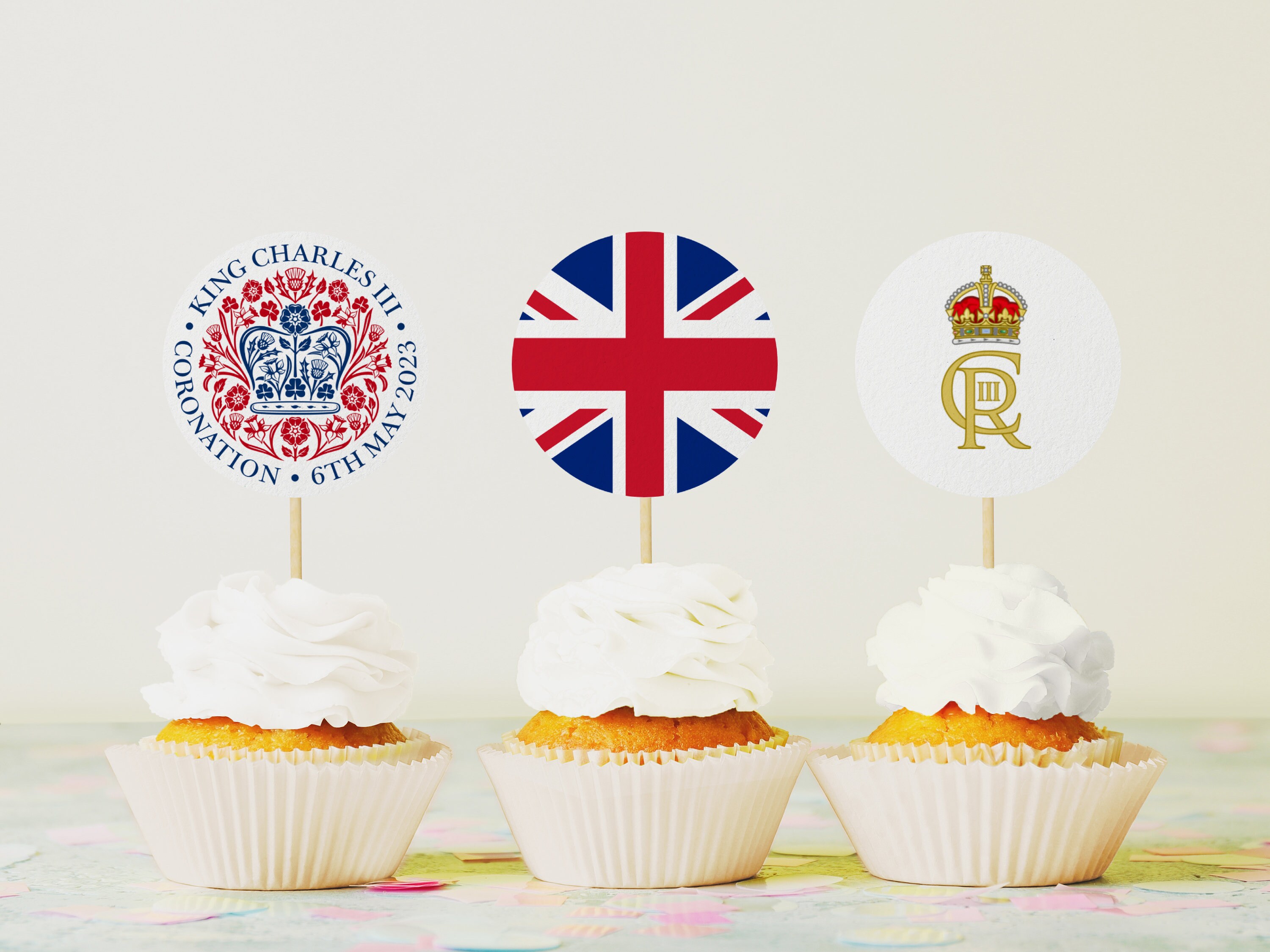 Printable Coronation Cupcake Toppers King Charles III Royal Etsy
