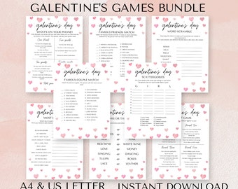Galentine's Day Games Bundle, Printable Galentine's Day Games, Galentines Zoom Party Pack, Valentine's Day Activities, Girl's Night, NB12