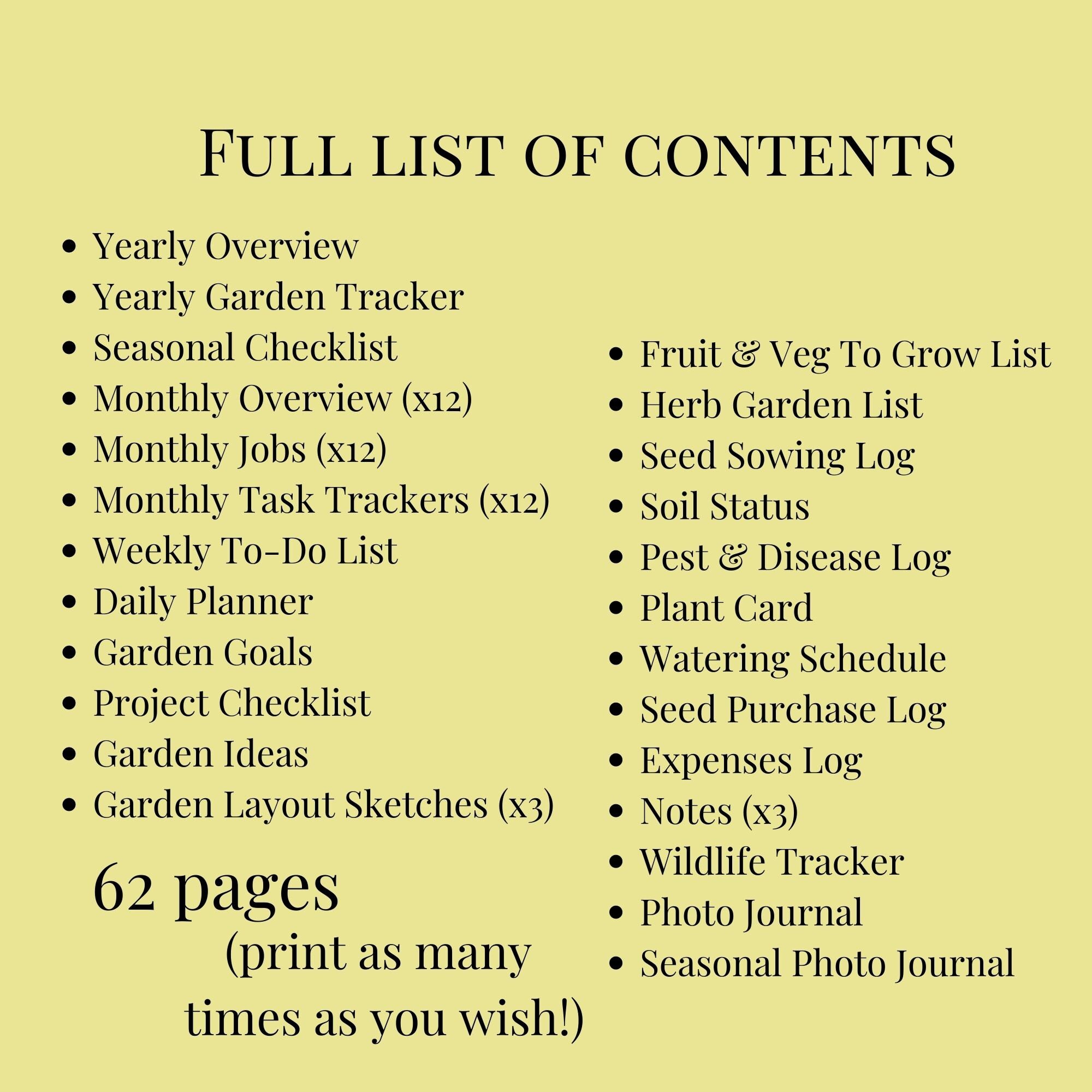 Gardening planner printable instant download garden journal garden