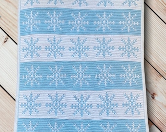 Mosaic Crochet Snowflake Blanket Pattern: Beginner Winter Project (PDF Digital Download)