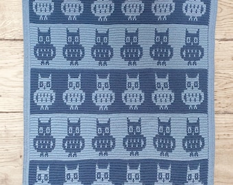 Mosaic Crochet Owl Blanket Pattern: Beginner Friendly (PDF Download)