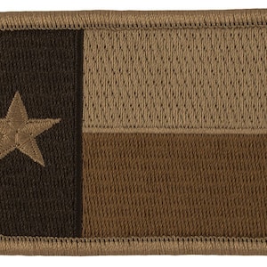Texas State Flag Patch with Hook Fastener Backing - Subdued Desert Colors 2&quot; x 3 3/8&quot;