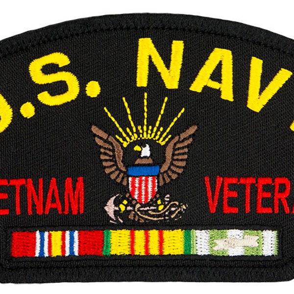 US Navy Vietnam Veteran Iron-on Patch - 5 1/4" x 2 3/4" Embroidered Patch