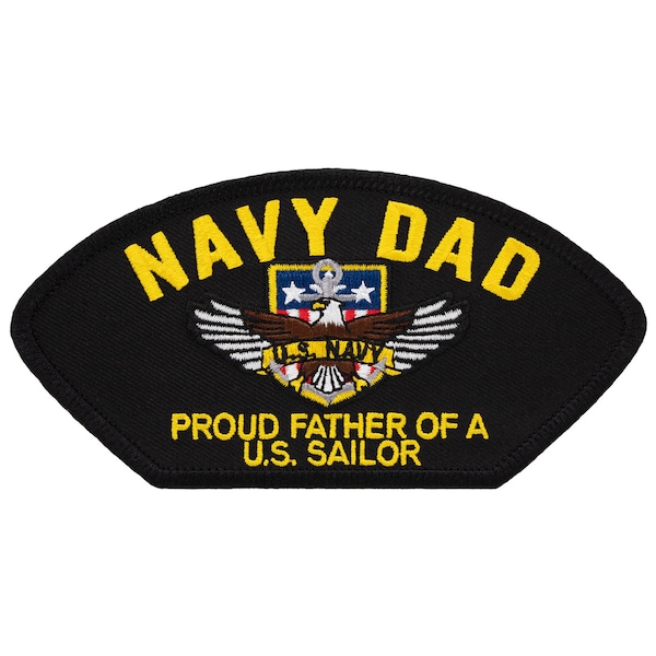 Navy Dad - Proud Father of a US Soldier - 5 1/4" x 2 3/4" Embroidered Patch