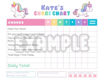 Completely Customizable reward system for kids under 8 with chore chart, chore bucks, rewards chart, gamification of chores