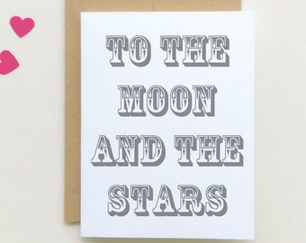 Zum Mond und zu den Sternen | I love you to the moon and back - I love you Karte - Valentinstagskarte