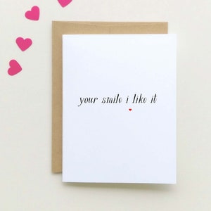 Nueva tarjeta de amor, tarjeta de dulce aniversario, tarjeta para esposo, tarjeta para novio, tarjeta para novia, me encanta tu sonrisa