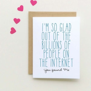 Tarjeta de aniversario divertida, tarjeta de citas en línea, lo mejor en Internet, tarjeta de relación de larga distancia, tarjeta de amor de Internet